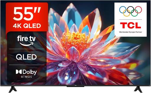 TCL 55T6C 4K QLED Fernseher 55 Zoll, Fire TV, Dolby Vision Atmos, HDR10+, Alexa