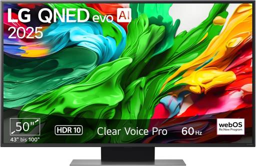 LG QNED evo 50QNED86A6C 50 Zoll 4K Smart TV – α7 Gen8 AI Prozessor, webOS 25, Local Dimming