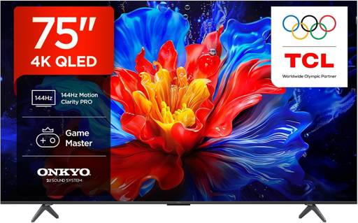 TCL 75P8K 75 Zoll QLED 4K Fernseher 144Hz Google TV Dolby Vision Atmos HDMI 2.1